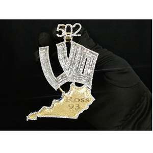 Colgante con Nombre Personalizado de Diseño Único de Alta Gama en Plata de Ley 925 con Moissanita de Color D VVS para Hombre, Moda y Regalo - Product Image 1