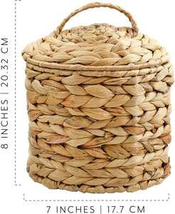 Handwoven Natural Water Hyacinth Basket <b>with</b> a <b>lid</b> Handmade <b>Storage</b> <b>Box</b> Natural Home and Home <b>Decor</b> Wholesale from Vietnam - Product Image 3