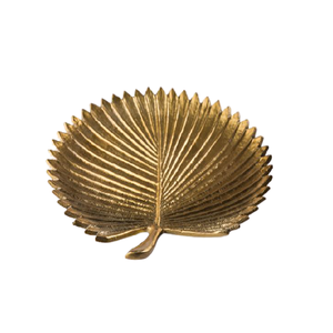 Plateau à feuilles décoratif avec plateau à feuilles à dessert de la plus grande qualité Plateau à feuilles en aluminium Plateau de service pour accessoires d'hôtel - Product Image 1