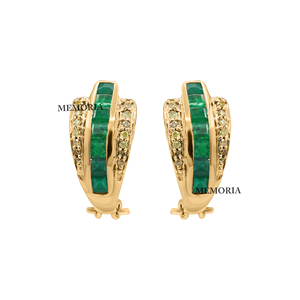 Natural High Quality <b>Emerald</b> and Diamond Gemstone 925 Solid Sterling Silver Handmade Women Hoop <b>Earrings</b> Jewelry for Wholesale - Product Image 2