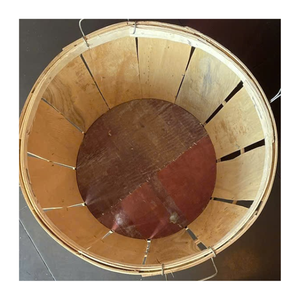 Contenedor de cangrejo de madera hecho a mano con mango de metal, cesta tradicional para la industria de la pesca, exhibición de mercado de almacenamiento de mariscos - Product Image 1