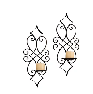 Portavelas de Metal montado en la pared artículo decorativo en forma de corazón portavelas de Metal para decoración del hogar y boda - Product Image 3