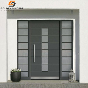 Hot bán hiện đại nhập Đen nhôm pivot cửa biệt thự sang trọng lối vào an ninh với khuôn cửa mở phong cách thiết kế cửa trước - Product Image 3