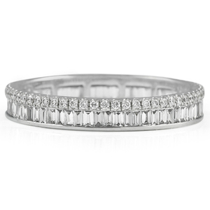 Anillo de Eternidad de Diamantes de Dos Filas, Redondos y en Forma de Baguette - Product Image 1