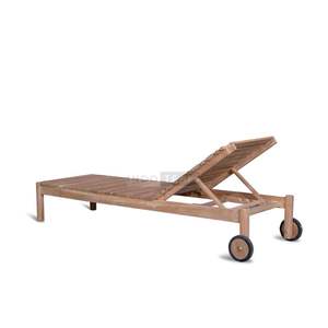 Melbourne Eco-Friendly Outdoor <b>Sun</b> <b>Lounger</b> Daybed Solid Teak Wood Furniture for Villa Courtyard Poolside Commercial Use - Product Image 4