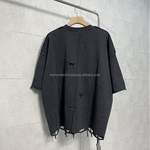 เสื้อยืดวินเทจสำหรับนักขี่มอเตอร์ไซค์แบบโมโนเสื้อยืดผ้าฝ้ายฟอกสีลายสตรีทแวร์โอเวอร์ไซส์ - Product Image 4