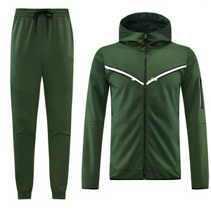 Respirant noël modèle amélioré hiver unisexe survêtement à capuche veste pantalon 2 pièces ensemble solide motif polaire séchage rapide - Product Image 1