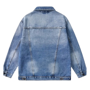 Veste en jean pour homme 100% coton de haute qualité, style vintage, patchs, boutons, lavage à l'acide, logo personnalisé, hiver, écologique, respirante - Product Image 5