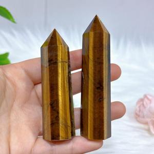 Hermosa Torre de Ojo de Tigre Natural de Primera Calidad, Cristal Pulido, Cristales Artesanales, Marca MUNTAHA AGATE, Técnica de Mosaico India, 4-6 Pulgadas - Product Image 2