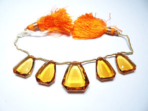 Colgante de piedras preciosas sueltas de citrino amarillo con forma de fantasía facetada natural, joyería de tamaño hecho a mano, gemas genuinas de alta calidad - Product Image 2