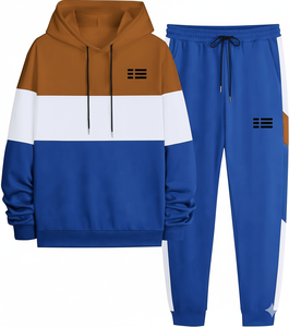 Ensemble de vêtements de sport sur mesure pour hommes et femmes respirant antibactérien 100% coton doux polaire hiver col à capuche solide survêtement - Product Image 1