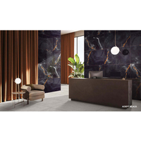 Azulejos de Porcelana Digital Esmaltada Adept de 60x120cm, Negro Brillante, Modernos, para Paredes Interiores, Antibacterianos, Aislantes del Calor