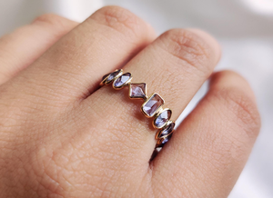 Impressionnant regarder l'argent incroyable plaqué or bleu Quartz pierre précieuse forme ronde anneau 4X6mm lunette ensemble avec ensemble de bijoux de mode pour - Product Image 3