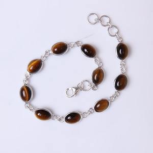 Plata de Ley 925 hecha a mano piedra preciosa Tiger Eye's Spinner pulsera joyería 925 estampado diseñador alta calidad pulsera joyería - Product Image 2