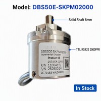 Encodeur incrémental DBS50E-SKPM02000 à arbre plein 8mm 2000PPR TTL RS422 pour retour de position et de vitesse de servomoteur IP65