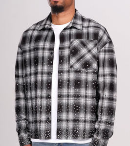 Camisa de Franela Corta de Alta Calidad, Estilo Vintage 2025, Corte Holgado para Hombre, Camisas de Algodón con Botones - Product Image 4