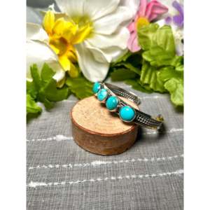 Duane Smith <b>Red</b> Skin Turquoise & Sterling Silver Fashion Cuff <b>Bracelet</b> - Product Image 3