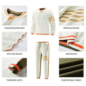 Chándal con parche desgastado bordado personalizado para hombre, chándal Unisex, sudadera y pantalones de chándal de algodón 100% - Product Image 5