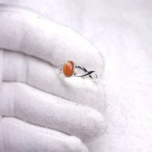 Anillo clásico de Plata de Ley 925 para mujer, piedra solar de forma ovalada para boda, fiesta, aniversario y regalos de cumpleaños, joyería fina - Product Image 3