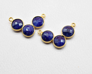 Labradorite naturelle 7mm coussin coupe pierres précieuses ensemble de lunette à caution unique connecteur en argent sterling 925 pour la fabrication de bijoux à bricoler soi-même et de cadeaux - Product Image 2