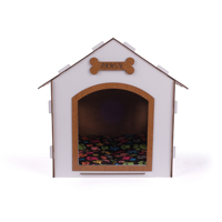 Nichoir décoratif pour chien en bois blanc, impression personnalisée du nom, pliable, modèle GOBYPET 5561, pour chiens de petite race, utilisation en intérieur, toutes saisons