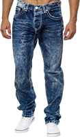 Jeans en denim pour hommes, taille haute, coupe classique, service OEM personnalisé, haute qualité, design décontracté et tendance, effet délavé
