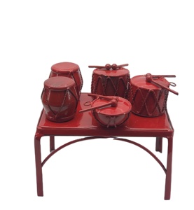 Casa de muñecas miniatura mesa con tambor de hierro de mejor venta de alta calidad de Metal tambores de hierro de mesa Mini - Product Image 1