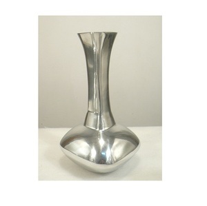 Look brillant en aluminium polonais martelé bouteille vase de sol pour la décoration - Product Image 4
