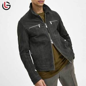 Veste en cuir suédé pour homme OEM, col montant en toile, nouvelle mode, hiver, haute qualité, respirante - Product Image 2