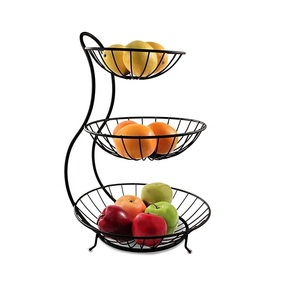 Corbeille à fruits fonctionnelle mais décorative en fer roulant avec cadre durable et aspect antique pour une utilisation quotidienne dans la cuisine - Product Image 5