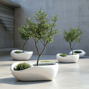 Macetas Redondas <span class=keywords><strong>para</strong></span> Exteriores, <span class=keywords><strong>para</strong></span> Árboles y Plantas en Maceta, Macetas Decorativas de Fibra de Vidrio, Macetas <span class=keywords><strong>para</strong></span> Árboles - Product Image 2