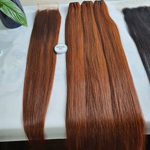 100% Transparent HD pour Swiss Lace Closure Double Trame Remy Hair Private Label Bundles de cheveux humains vietnamiens Extensions noires - Product Image 1