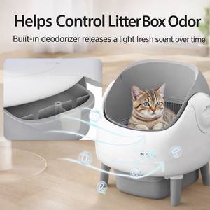 Bac à litière intelligent entièrement automatique pour chat, contrôlé par application (76L Grande Taille), anti-éclaboussures, semi-fermé, avec tiroir extractible - Product Image 6