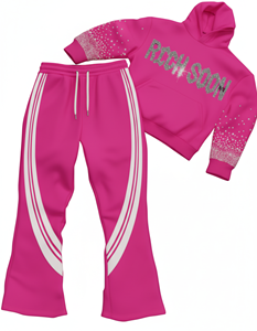 Chándal informal de gran tamaño para hombres y mujeres Sudadera con capucha de dos piezas con logotipo personalizado y pantalones para correr Traje de moda urbana de hip hop - Product Image 6