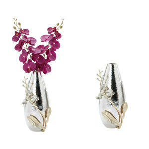 Jarrón de Orquídeas Hecho a Mano, Jarrón Decorativo de Acero Inoxidable Plateado Pulido con Acabado Martillado, Elegante Decoración para el Hogar, Regalo - Product Image 4