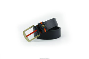 เข็มขัดหนังแท้สีส้มแบบกำหนดเองสำหรับผู้ชาย หัวเข็มขัดโลหะผสมทรงสี่เหลี่ยมแบบสบายๆ พร้อมหมุด ทนทาน GENTS GARB - Product Image 2