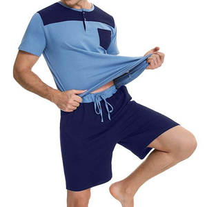 Ensemble décontracté 2 pièces pour homme : chemise boutonnée à manches courtes et short, respirant, uni, été, 100% coton - Product Image 3
