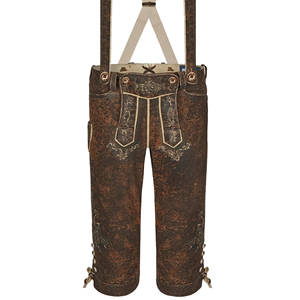Venta al por mayor personalizado bávaro Oktoberfest ropa tradicional alemana hombres mujeres Lederhosen pantalones cortos bordado decoración sólido - Product Image 1
