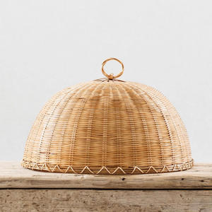 Colorful Bamboo Cover Cloche Natural Dust Protective Anti-insect Woven Natural <b>Dome</b> Cover Food Preserve <b>Tent</b> - Product Image 4