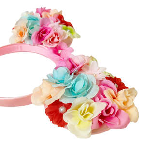 ORDE DE FÁBRICA Orejas de Minnie con Licencia - Diadema de Disfraz Colorida para Niños - Accesorio para el Cabello con Flores para Fiestas de Cumpleaños, Parques Temáticos y Vacaciones - Product Image 1