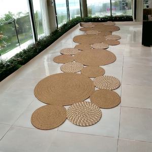 Wholesale Custom Natural Woven Water Hyacinth Placemats Seagrass Thick Rattan <b>Round</b> Non-Slip Handmade Braided Dinner <b>Tablemat</b> - Product Image 2