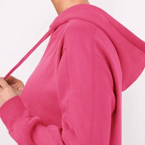 Sudadera con capucha de mujer con estampado personalizado al por mayor de alta calidad, sudaderas transpirables de colores sólidos cómodas de gran tamaño para mujer 2026 - Product Image 2