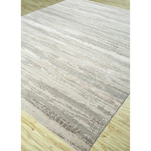 Alfombra Rectangular Kavi Gris y Negra, Tejida a Mano con Lana y Seda de Bambú, Diseño Teoría del Caos, Estilo Boho, para el Hogar o Pasillo, Modelo Esk-433 - Product Image 2