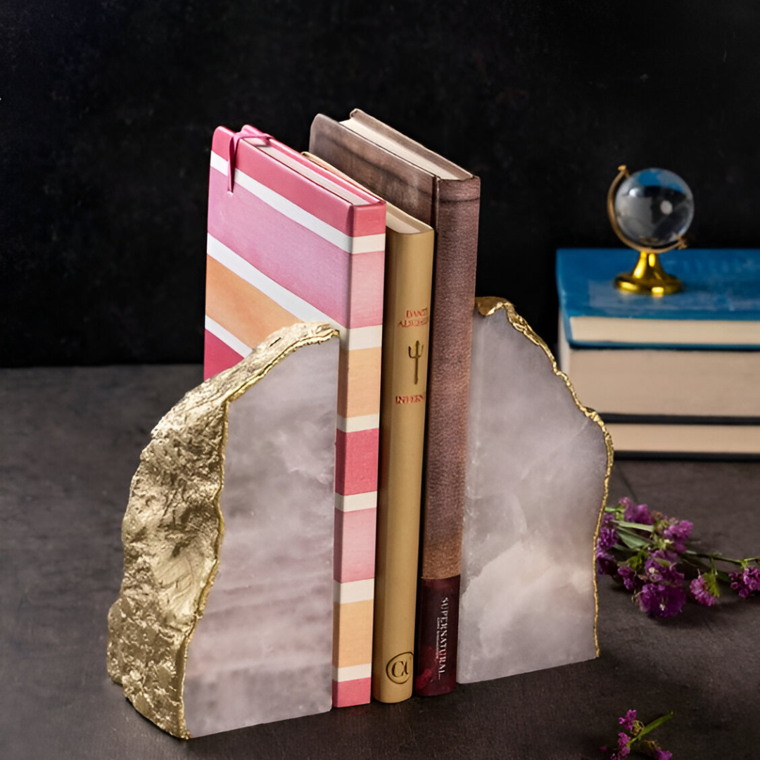 Книжные подкладки из Натурального Розового Кварца