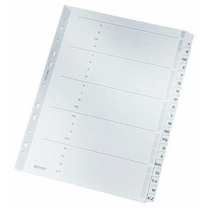 Leitz A-Z Cardboard Index Divider DIN A4 <b>Grey</b> 20 Sheets Desktop Organizer - Product Image 1