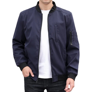 Chaquetas cortavientos caqui de invierno personalizadas para hombre, chaquetas de talla grande para hombre, chaquetas de vuelo de satén de nailon liso para hombre con bolsillos laterales - Product Image 4
