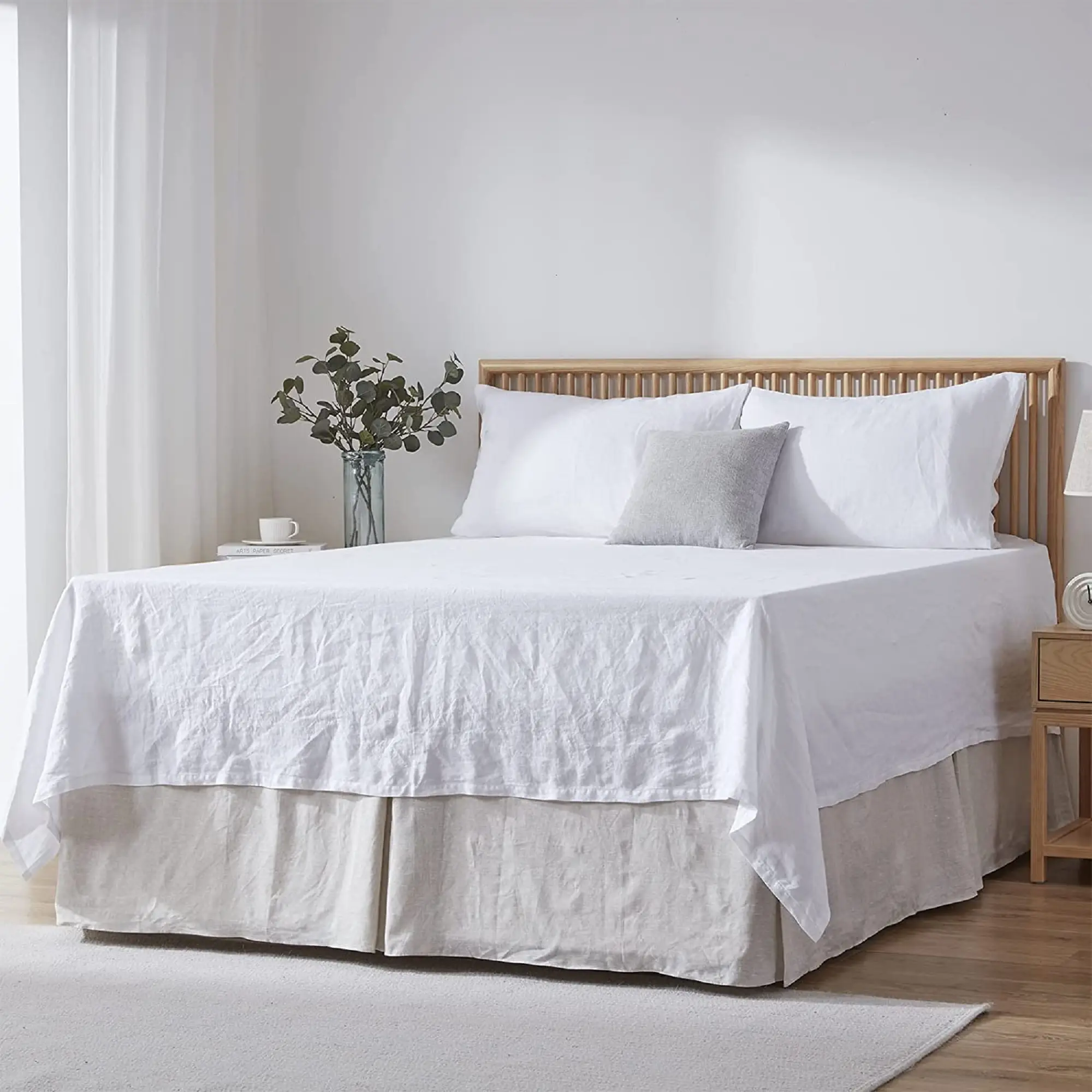 Nature 100% Pure Cotton Bed Skirt High quality Nature 100 Pure Cotton Bed Skirt For Hotel Use in many colors