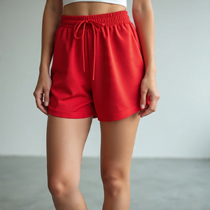 Sportswear 100% Polyester Shorts <b>Ladies</b> High Drawstring Waist Pocket <b>Gym</b> Shorts Women Loose Fit Training Mesh Shorts Women - Product Image 6