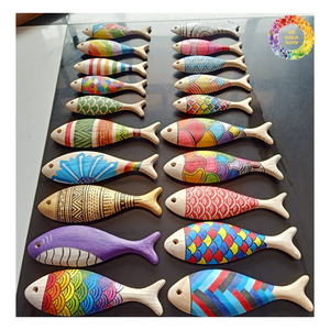 Sculpture de poisson en bois pour la peinture, poisson en bois non fini parfait pour l'artisanat de bricolage, décoration murale pour la maison jouet de poisson en bois durable - Product Image 6