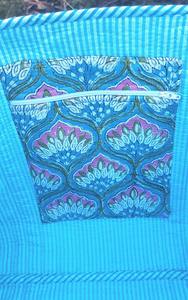 Sac fourre-tout de voyage vintage pour femme, tendance estivale, imprimé en blocs, coton matelassé, motif floral Kantha, fermeture éclair, doublure en toile - Product Image 3